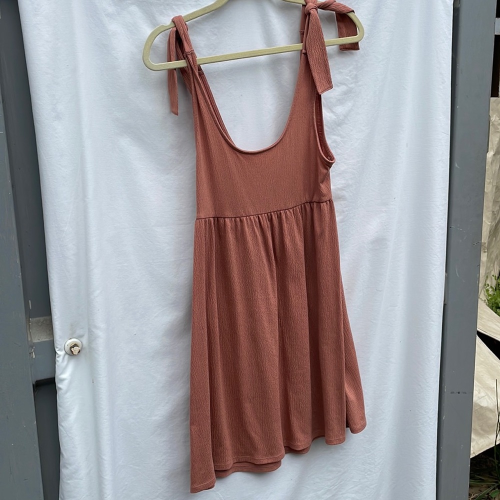 Wilde Fable dress with shoulder ties - mauve, small